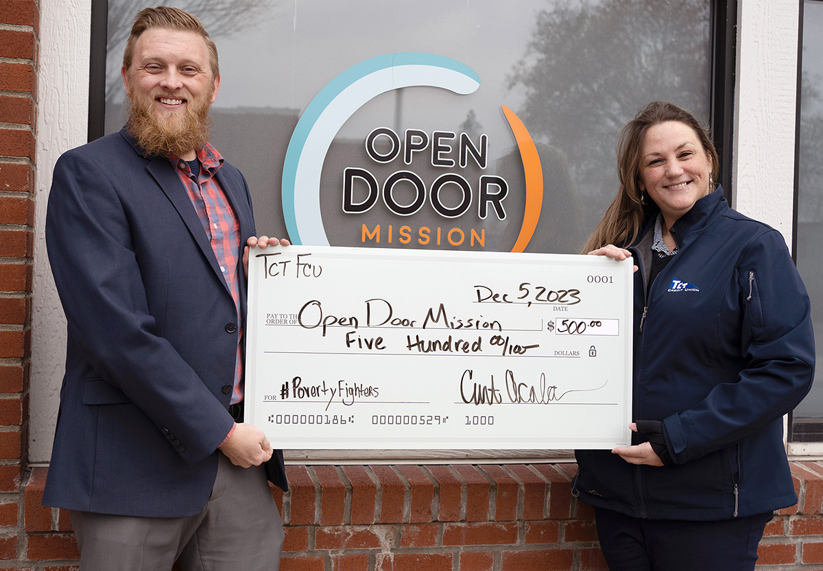 TCT donation to the Open Door Mission's meal initiatives in Glens Falls